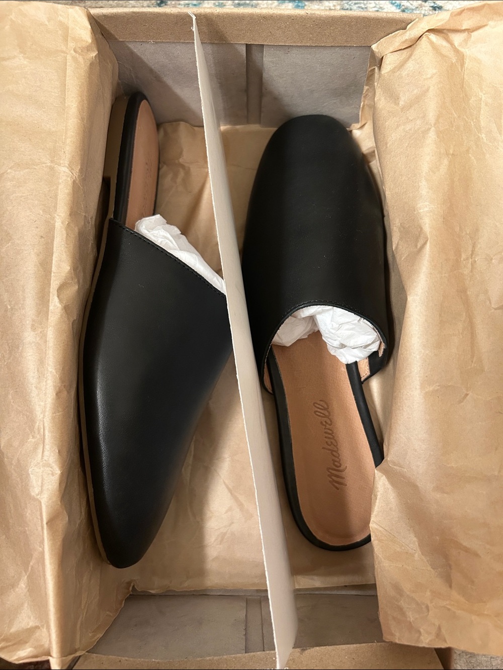NIB Madewell Leather Slide Mules 8.5 Black